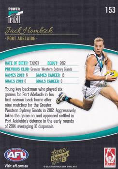 2014 Select AFL Honours Series 1 #153 Jack Hombsch Back